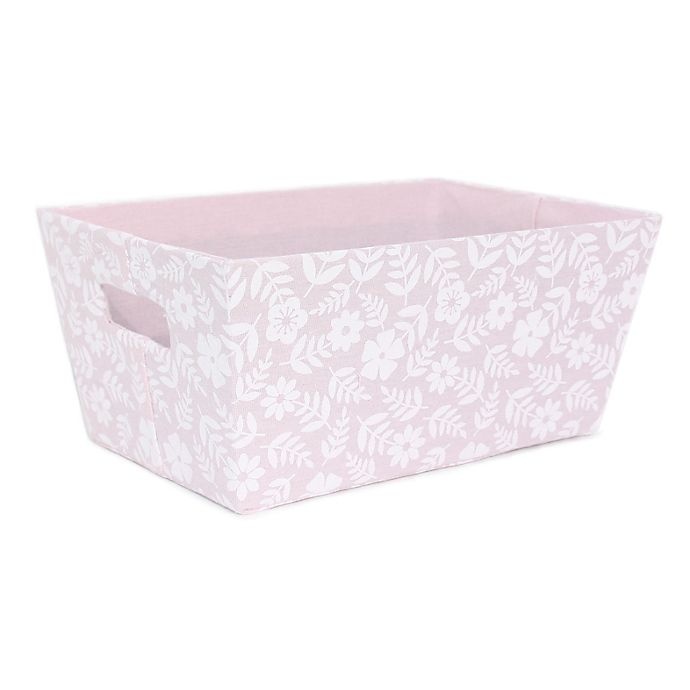 slide 1 of 1, Taylor Madison Designs Floral Tote Bin - Blush Pink/White, 1 ct