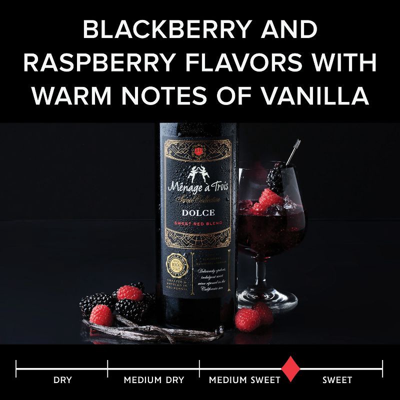 slide 4 of 6, Menage a Trois Ménage Trois Sweet Collection Dolce Red Blend Wine - 750ml Bottle, 750 ml