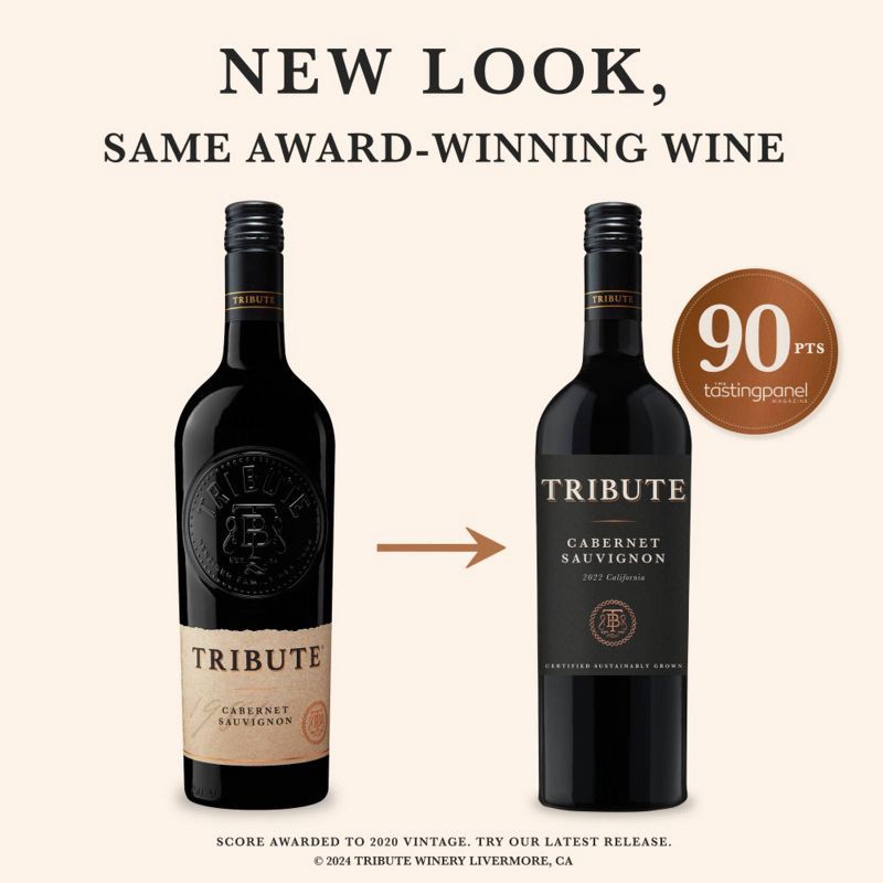 slide 2 of 7, Tribute Cabernet Sauvignon Red Wine - 750ml Bottle, 750 ml