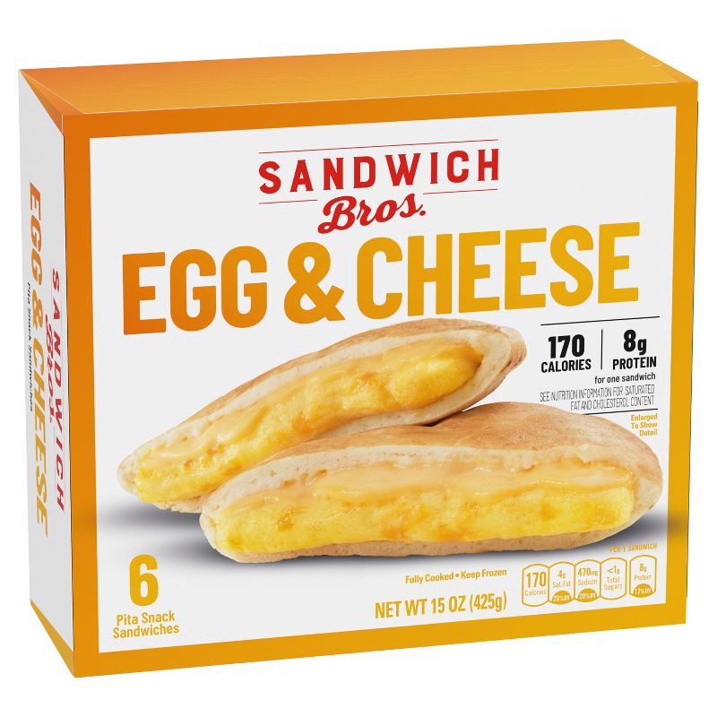 slide 2 of 5, Sandwich Bros. of Wisconsin Sandwich Brothers of Wisconsin Frozen Egg & Cheese Sandwich - 15oz/6ct, 6 ct