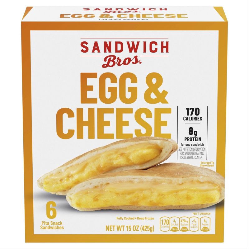 slide 1 of 5, Sandwich Bros. of Wisconsin Sandwich Brothers of Wisconsin Frozen Egg & Cheese Sandwich - 15oz/6ct, 6 ct