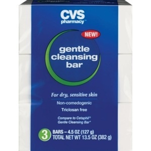 slide 1 of 1, CVS Health Gentle Cleansing Bar For Dry And Sensitive Skin, 3 ct; 4.5 oz