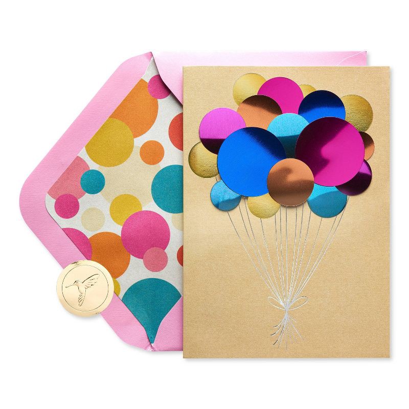 slide 4 of 5, PAPYRUS Birthday Card Balloons, 1 ct