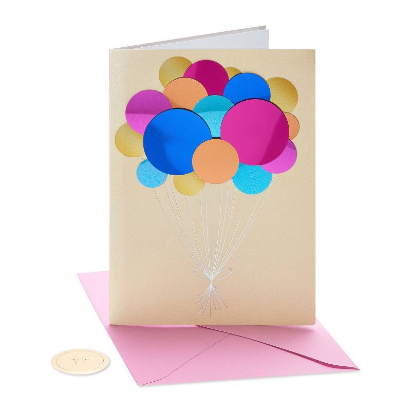 slide 1 of 5, PAPYRUS Birthday Card Balloons, 1 ct