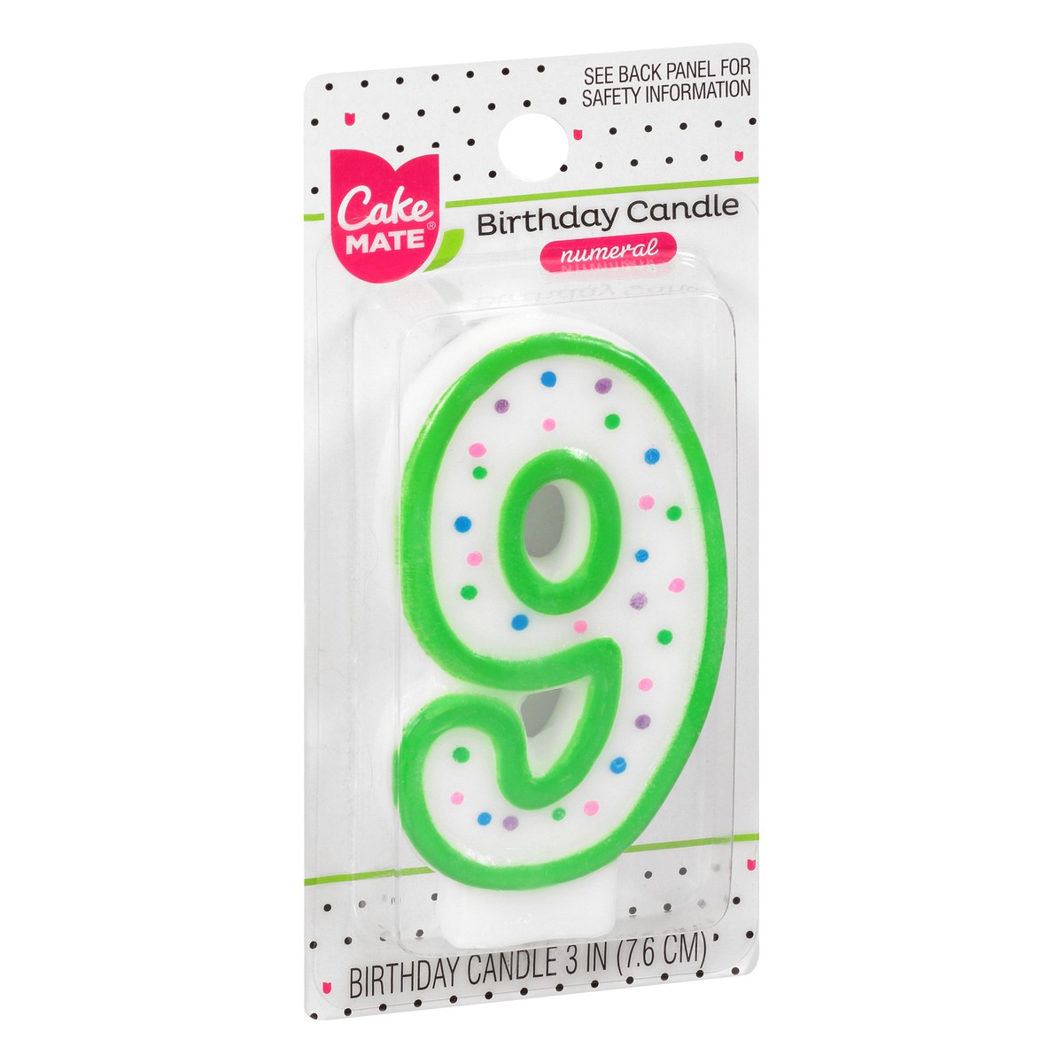 slide 5 of 9, Cake Mate 3 Inch 9 Numeral Birthday Candle 1 ea, 1 ct