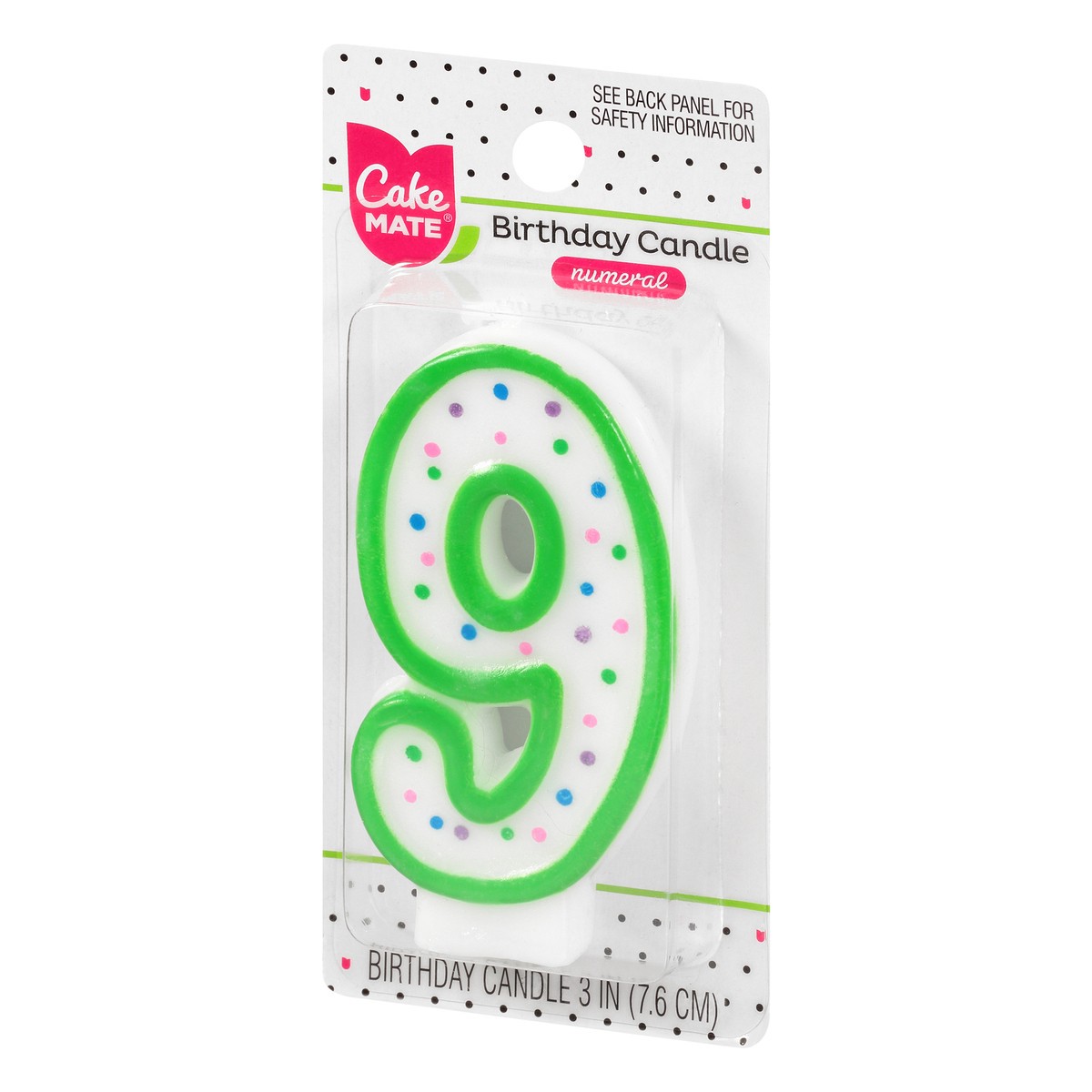 slide 6 of 9, Cake Mate 3 Inch 9 Numeral Birthday Candle 1 ea, 1 ct