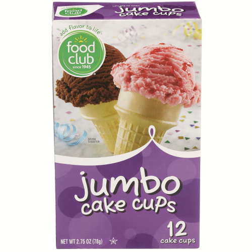 slide 1 of 1, Food Club Jumbo Ice Cream Cones, 12 ct