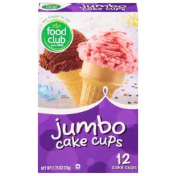 Food Club Jumbo Ice Cream Cones - 12 ct