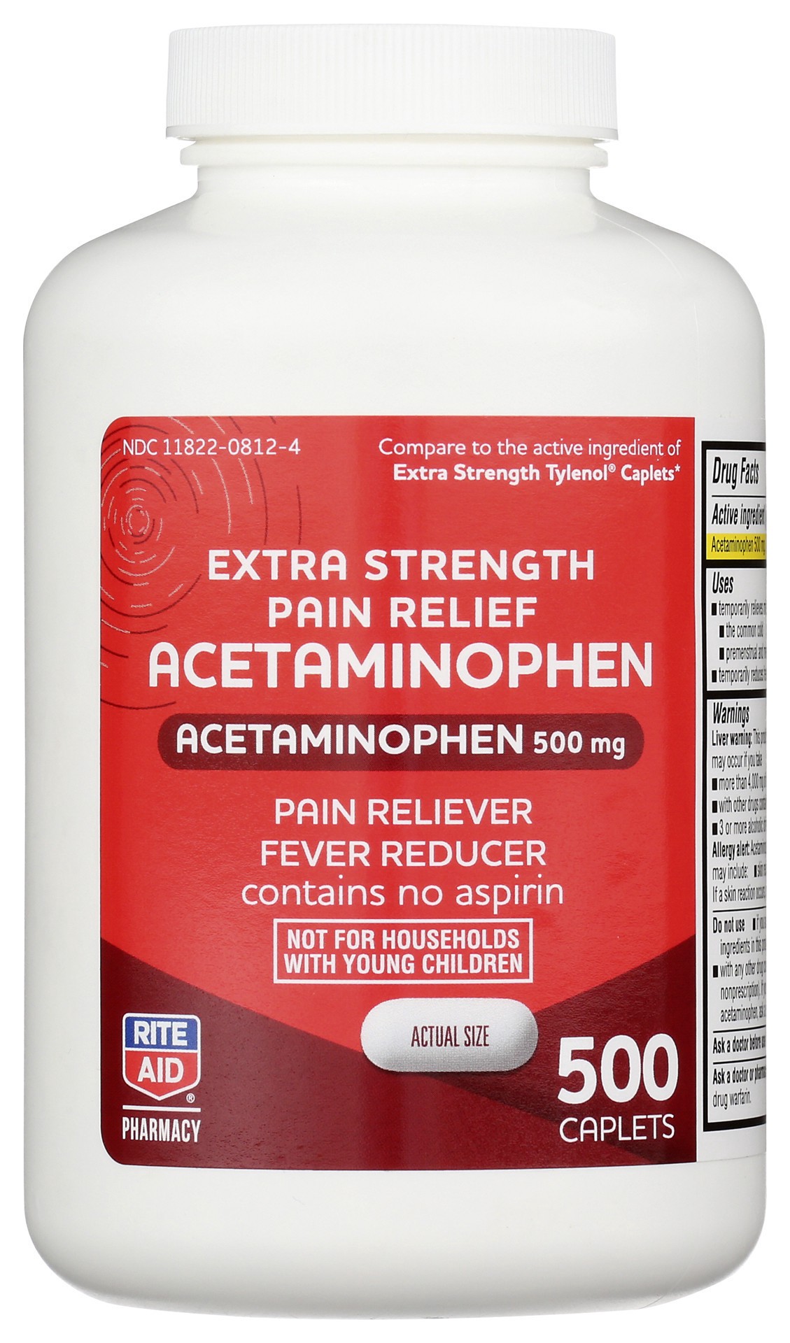 slide 1 of 3, Rite Aid Ra Acet Es Cap, 500 ct