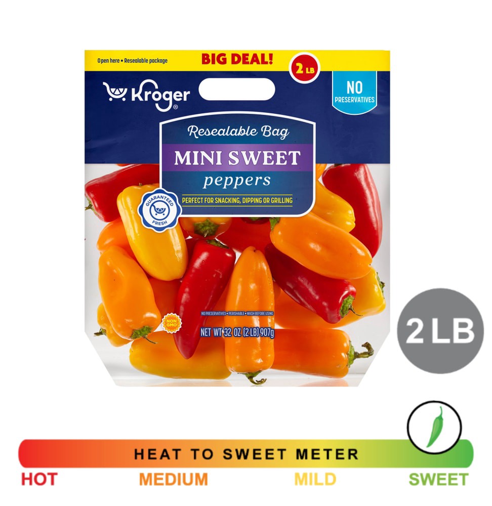 slide 1 of 2, Kroger Mini Sweet Peppers, 32 oz