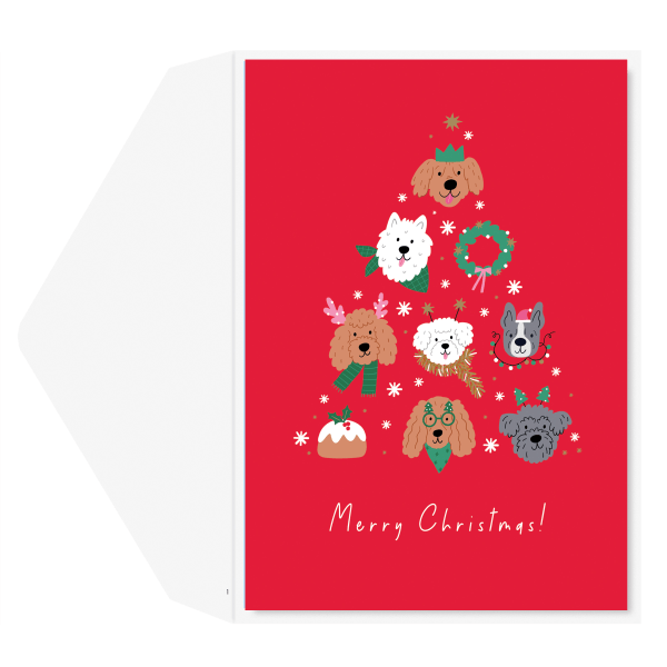 slide 2 of 3, Graphique Holiday Boxed Cards, 5"" X 7"", Merry Christmas Dogs, Box Of 15 Cards, 15 ct