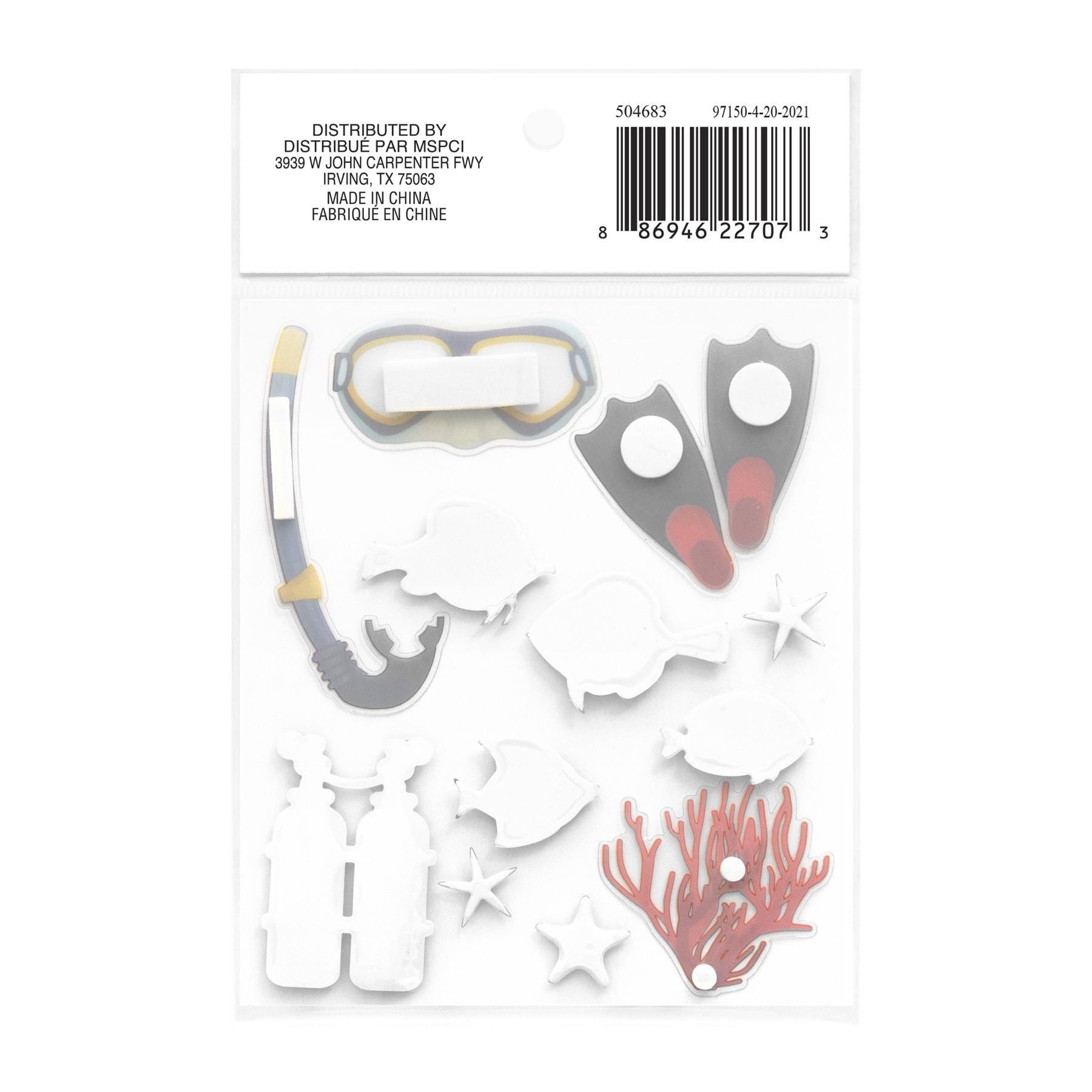 slide 5 of 6, Scuba Puffy 3d Stickers By Recollections, 4.5 in x 4 in