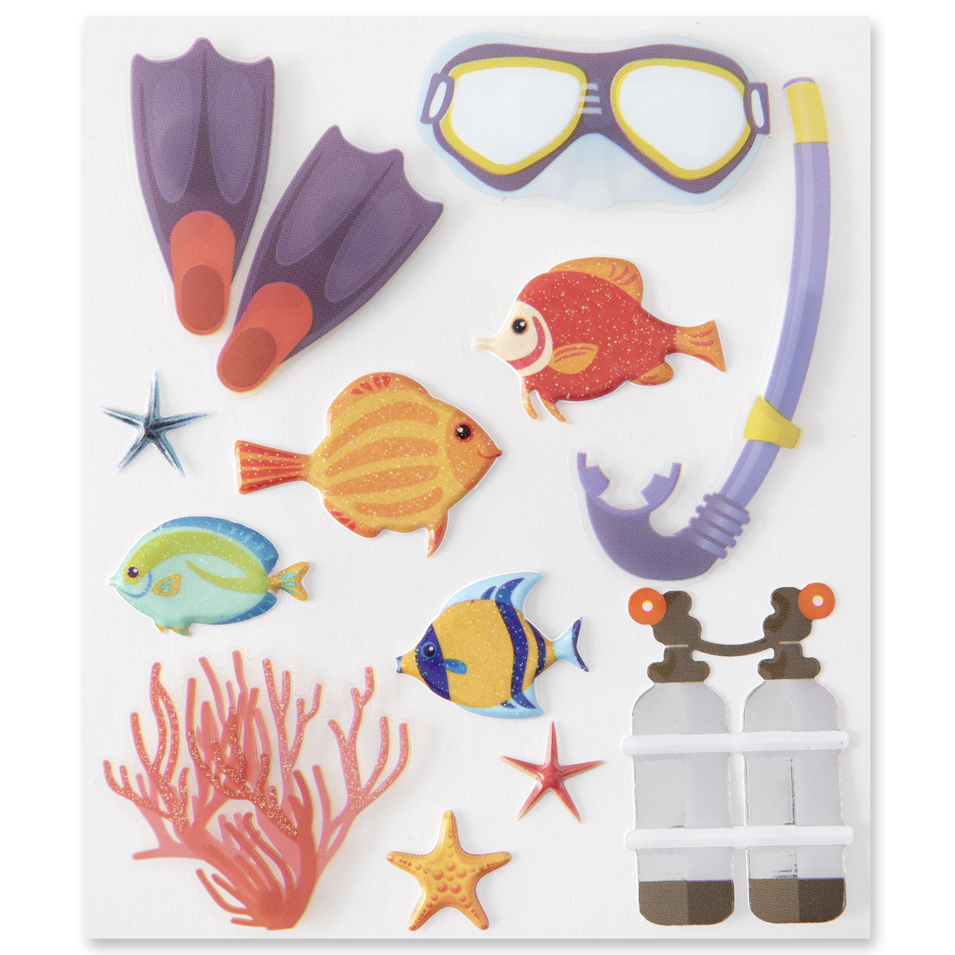 slide 2 of 6, Scuba Puffy 3d Stickers By Recollections, 4.5 in x 4 in