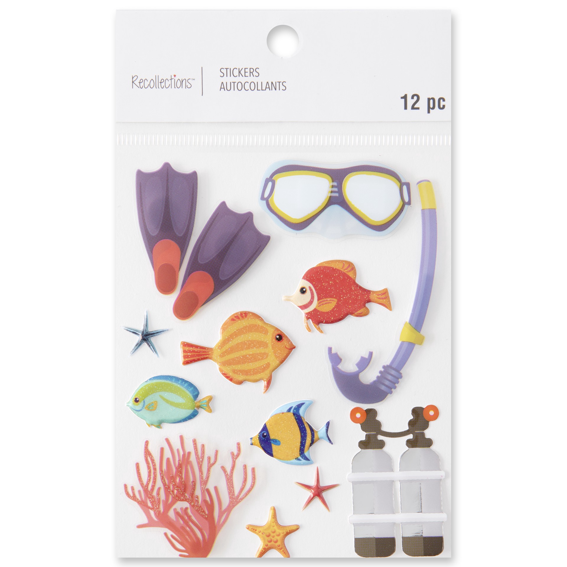 slide 3 of 6, Scuba Puffy 3d Stickers By Recollections, 4.5 in x 4 in