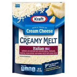 Kraft Italian Five Cheese Shredded Blend with a Touch of Philadelphia, 8 oz. Bag
