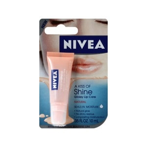 slide 1 of 1, Nivea Glossy Lip Care Natural, 0.35 oz; 10 ml