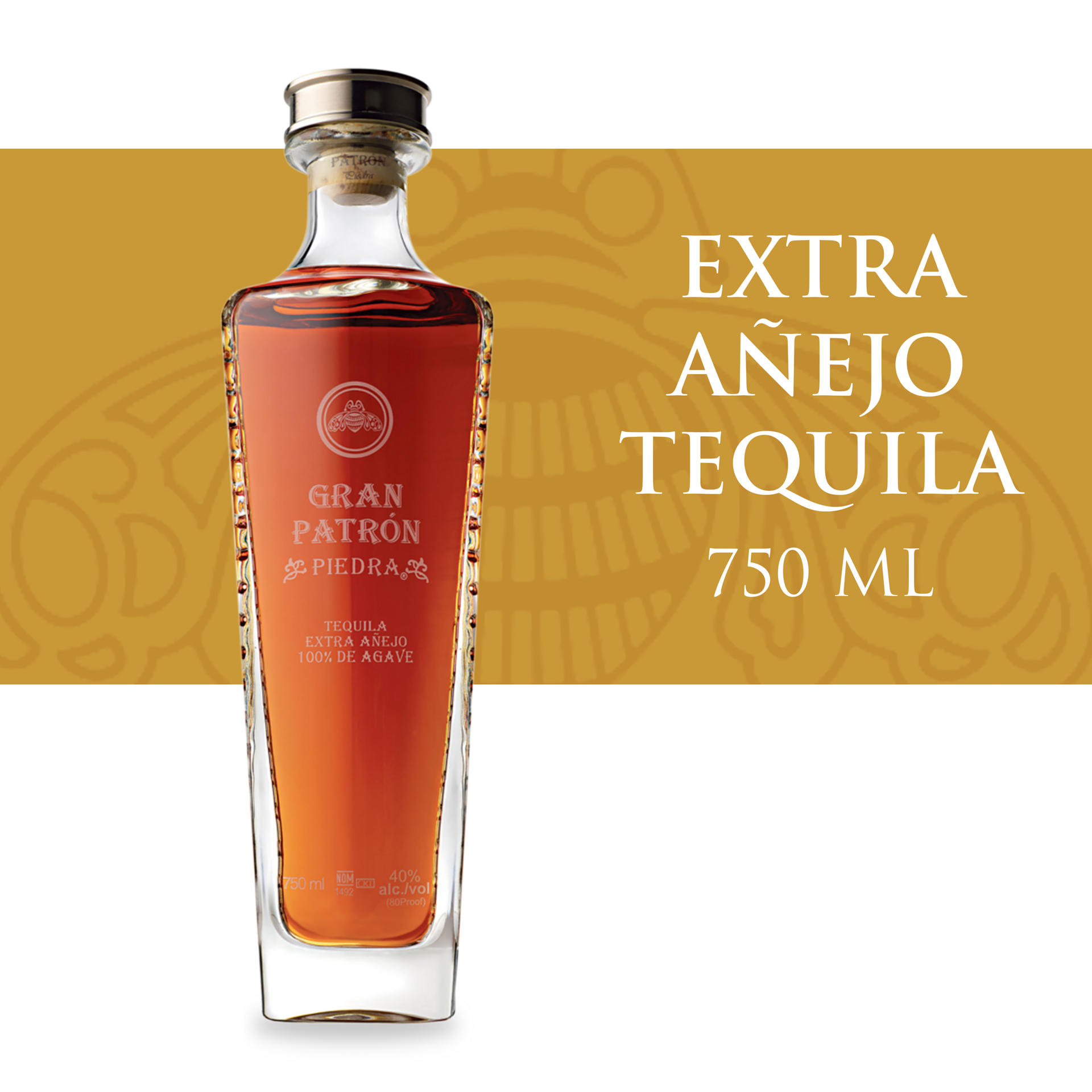 slide 5 of 5, Patrón Patron Gran Pirdra Extra Anejo Tequila, 750 ml