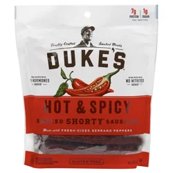 Duke's Pork Hot & Spicy Smoked Shorty Sausages, 7g Protein Per Serving, 5 oz.