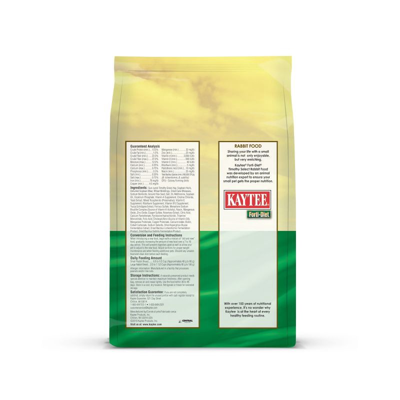 slide 8 of 8, Kaytee Forti-Diet Timothy Select Unflavored Dry Rabbit Food - 3.5lbs, 3.5 lb
