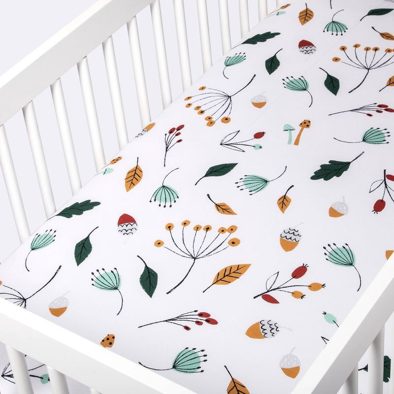 slide 3 of 5, Fitted Crib Sheet Foilage - Cloud Island™, 1 ct
