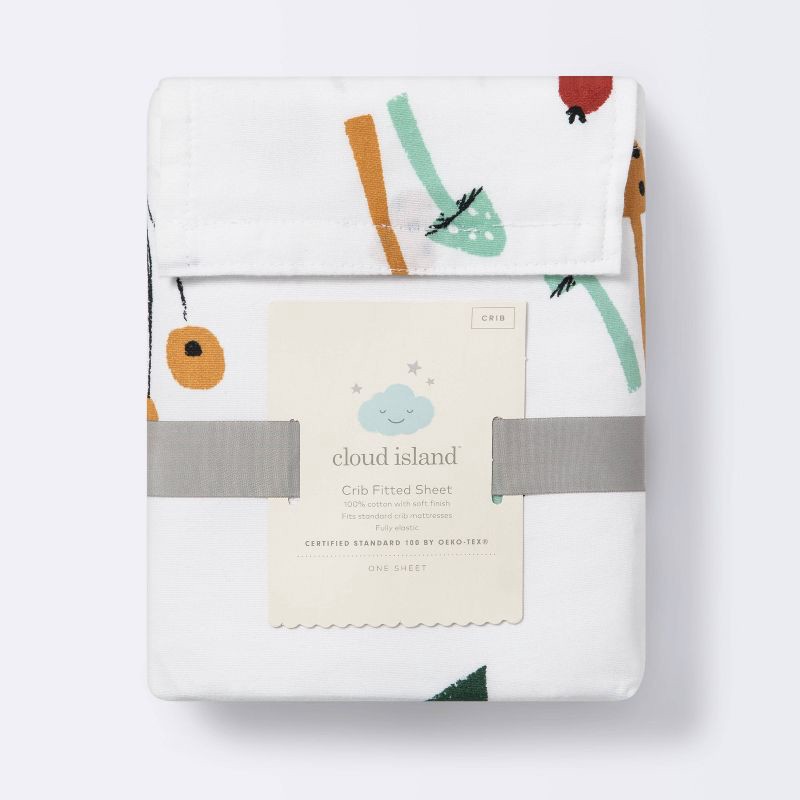 slide 5 of 5, Fitted Crib Sheet Foilage - Cloud Island™, 1 ct