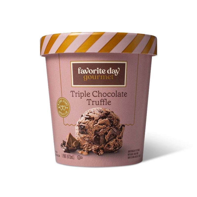 slide 1 of 1, Triple Chocolate Truffle Ice Cream - 16oz - Favorite Day, 16 oz