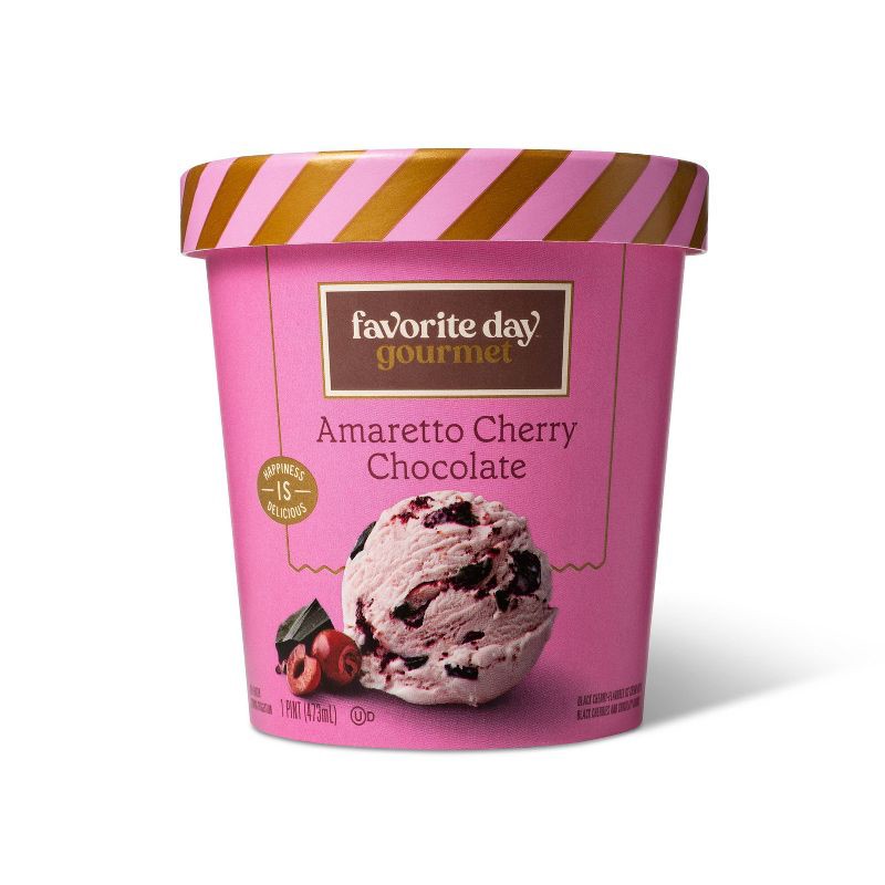 slide 1 of 3, Amaretto Cherry Ice Cream - 16oz - Favorite Day™, 16 oz