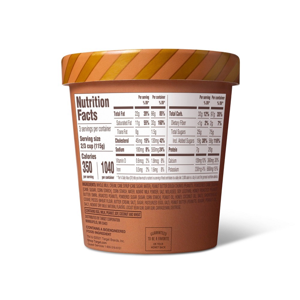 slide 2 of 3, Peanut Butter Cookies and Cream Ice Cream - 16oz - Favorite Day, 16 oz