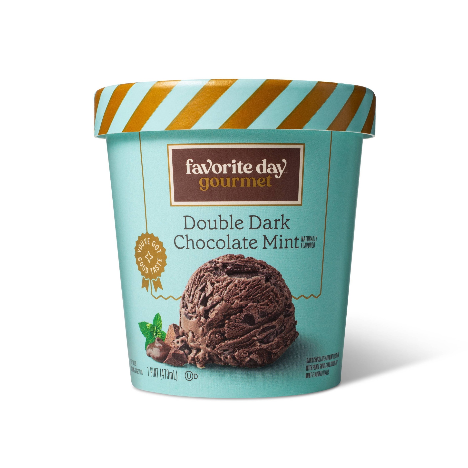 slide 1 of 3, Dark Chocolate Mint Ice Cream - 16oz - Favorite Day, 16 oz