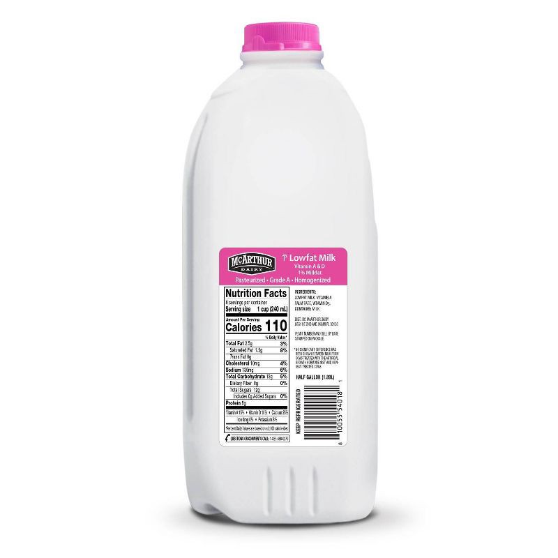 slide 2 of 2, McArthur Dairy 1% Lowfat Milk - 0.5gal, 1/2 gal