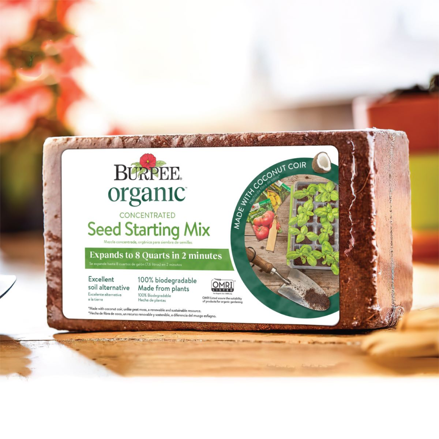 slide 2 of 2, Burpee Eco-Friendly Natural & Organic Concentrated Seed Starting Mix, 8 qt