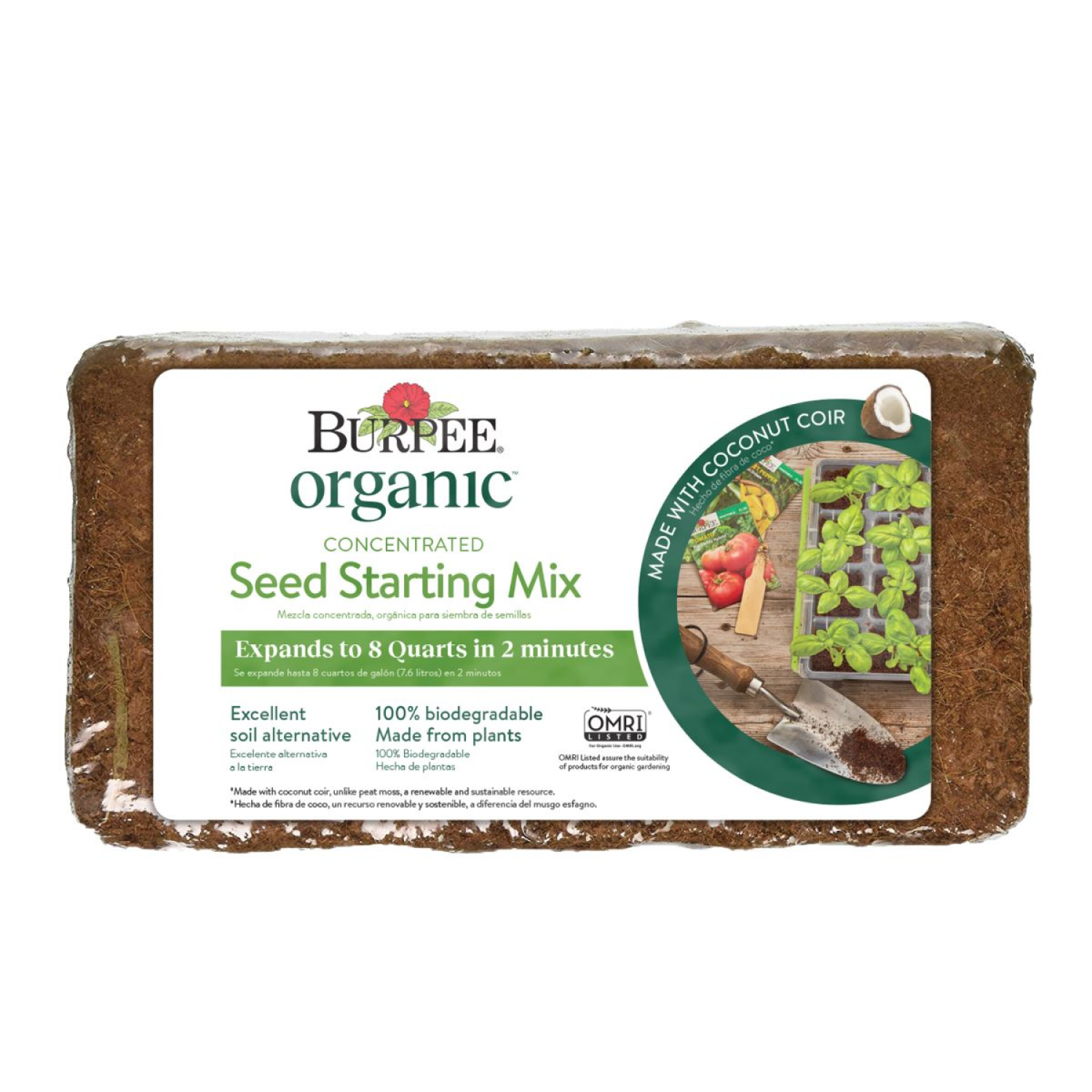 slide 1 of 2, Burpee Eco-Friendly Natural & Organic Concentrated Seed Starting Mix, 8 qt