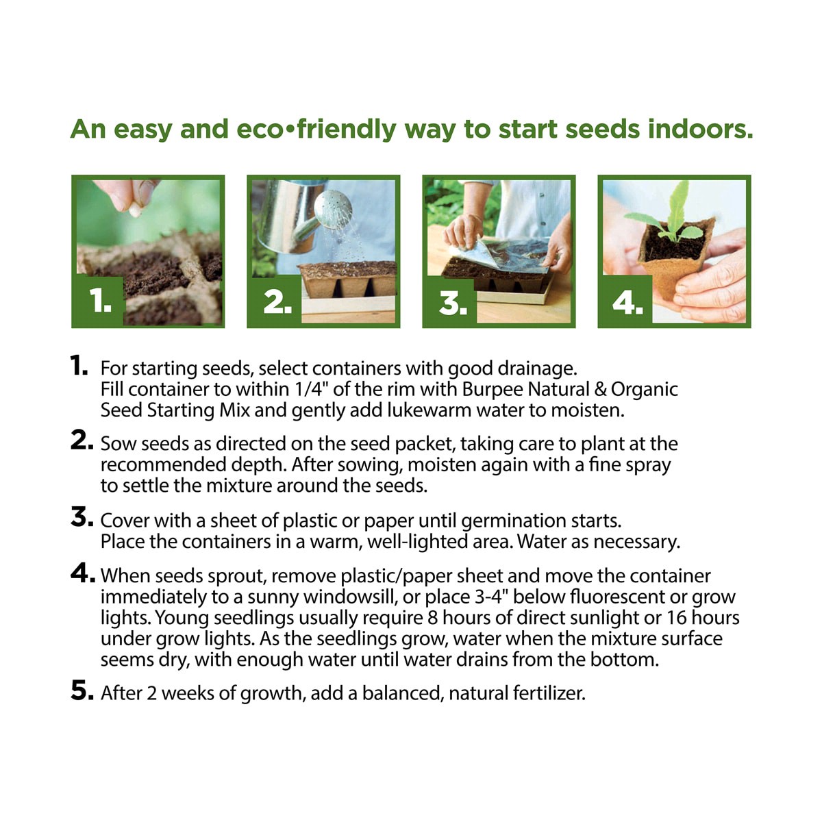 slide 3 of 3, Burpee Eco-Friendly Organicseed Starting Mix 0.06-0.03-0.03 Seeds, 12 qt