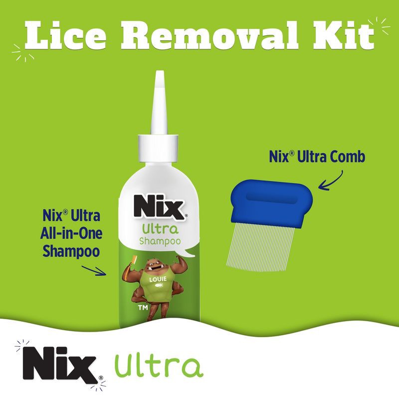 slide 5 of 8, Nix Ultra Lice Shampoo All-In-One Lice Treatment Kit - 4 fl oz, 4 fl oz