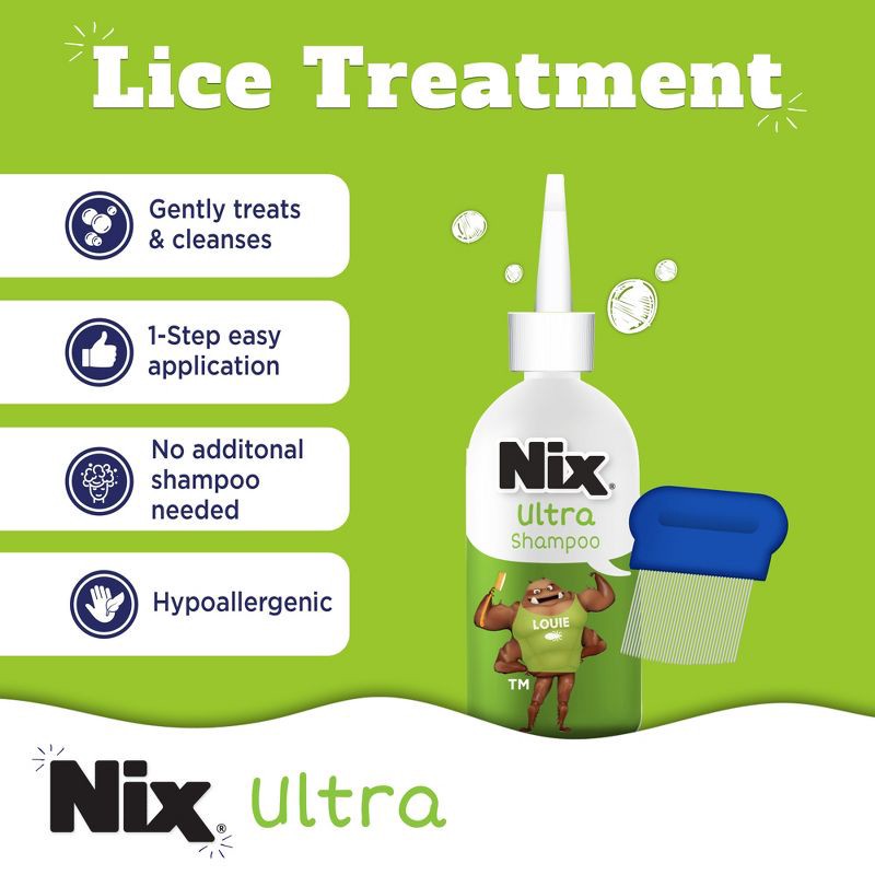 slide 6 of 8, Nix Ultra Lice Shampoo All-In-One Lice Treatment Kit - 4 fl oz, 4 fl oz