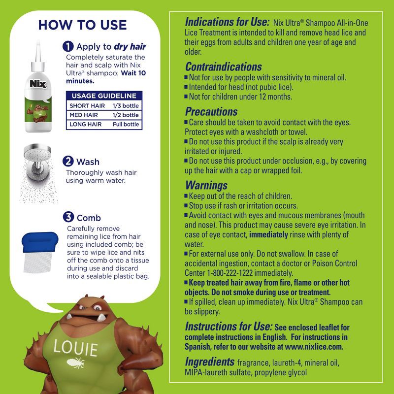 slide 8 of 8, Nix Ultra Lice Shampoo All-In-One Lice Treatment Kit - 4 fl oz, 4 fl oz