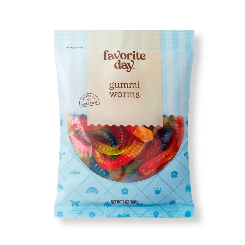 slide 1 of 3, Gummi Worms Candy - 7oz - Favorite Day™, 7 oz