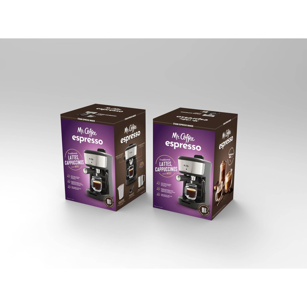 Mr. Coffee 4Shot Steam Espresso, Cappuccino, and Latte Maker with