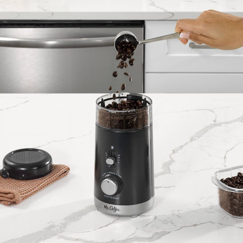 slide 5 of 7, Mr. Coffee 12-Cup Automatic Blade Mill Grinder - Black, 1 ct