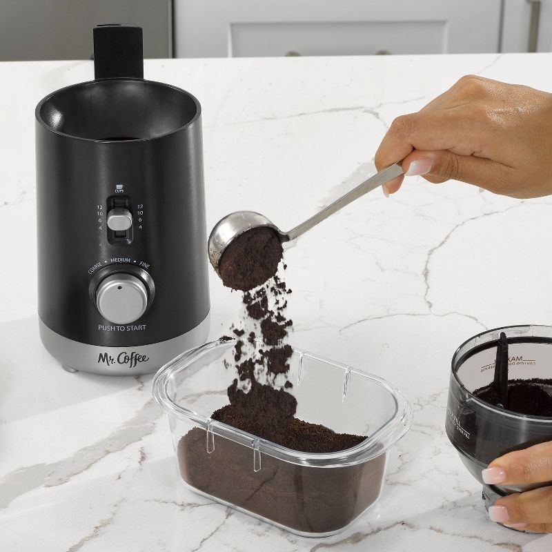 slide 6 of 7, Mr. Coffee 12-Cup Automatic Blade Mill Grinder - Black, 1 ct