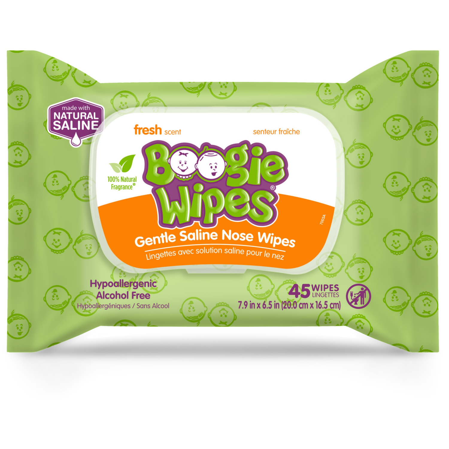 slide 1 of 4, Boogie Wipes Gentle Saline Nose Wipes Fresh Scen, 45 ct