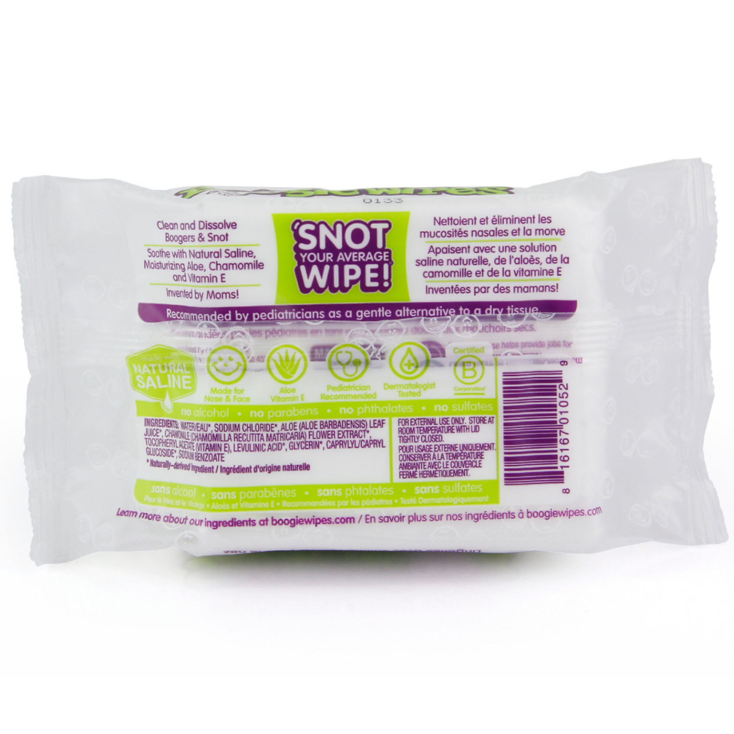 slide 2 of 6, Boogie Wipes Saline Nose Wipes, 45 ct