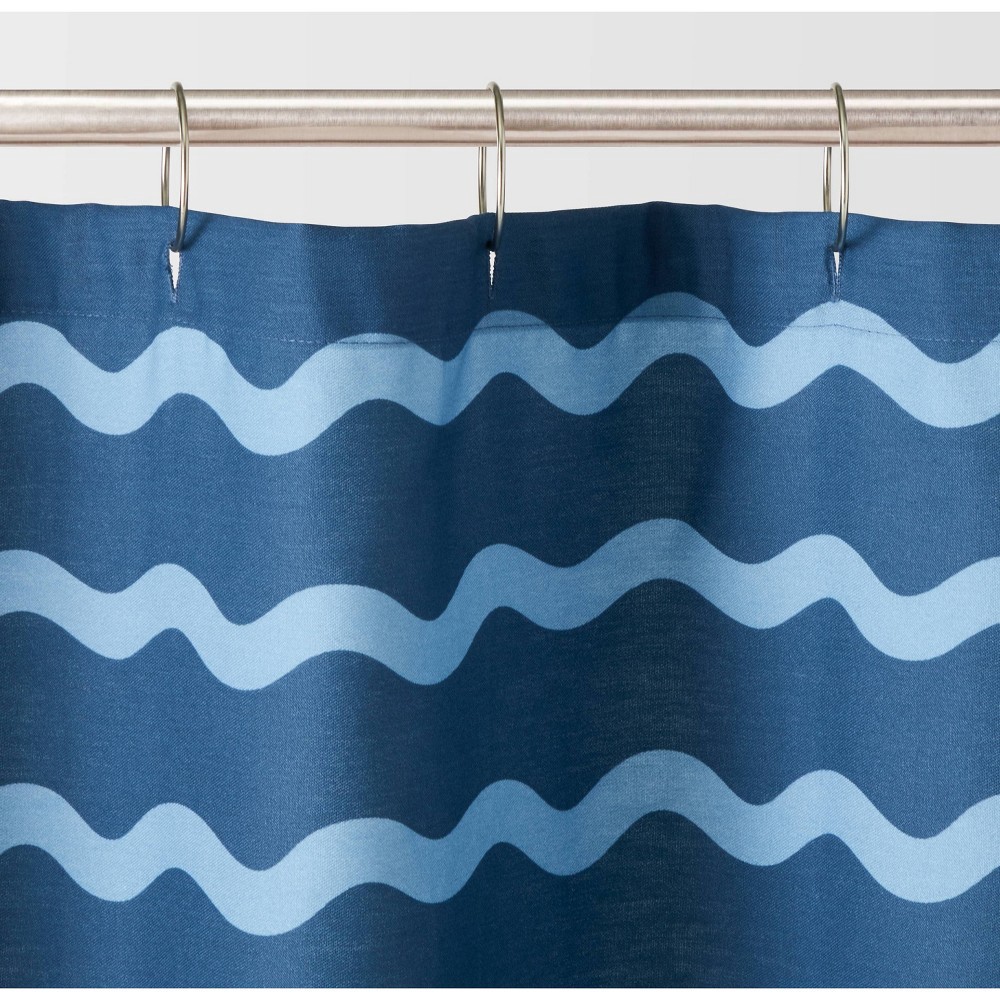 Wave Kids' Bath Rug Navy - Pillowfort™