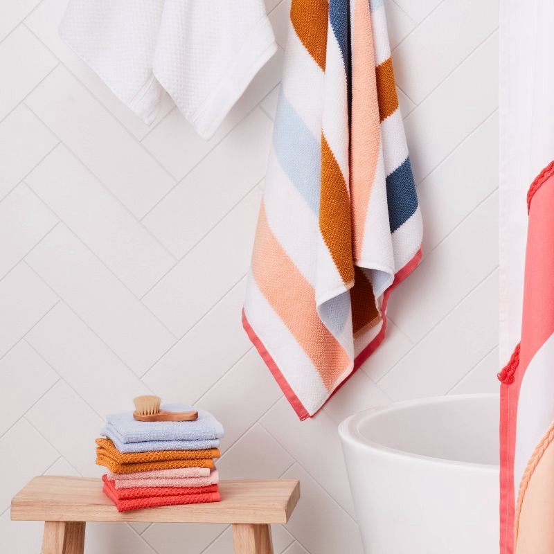 slide 2 of 4, 8pc 12"x12" Kids' Washcloth Set Melon - Pillowfort™: Cotton Terry, Midweight, Machine Washable, OEKO-TEX Certified, 8 ct