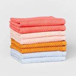 8pc 12"x12" Kids' Washcloth Set Melon - Pillowfort™: Cotton Terry, Midweight, Machine Washable, OEKO-TEX Certified