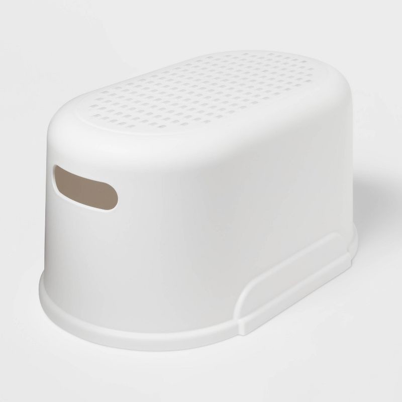 slide 3 of 3, Single Kids' Step Stool - Pillowfort™: Toddler Bathroom Stool, Plastic, No Assembly, 145 lb Capacity, White, 145 lb