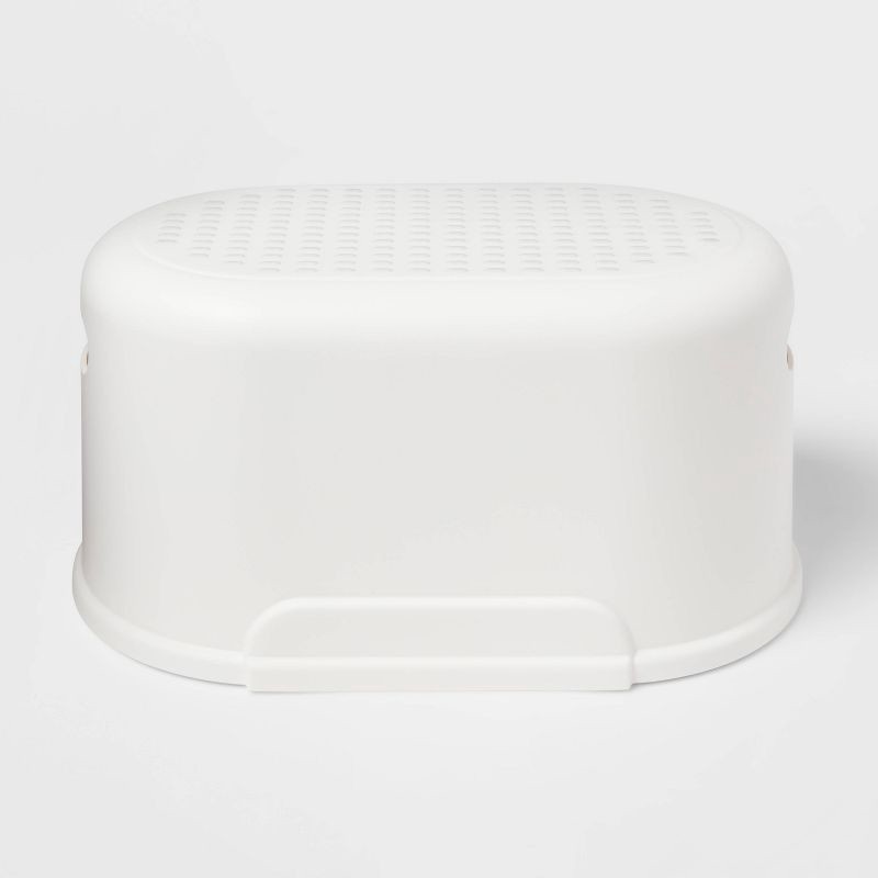 slide 1 of 3, Single Kids' Step Stool - Pillowfort™: Toddler Bathroom Stool, Plastic, No Assembly, 145 lb Capacity, White, 145 lb