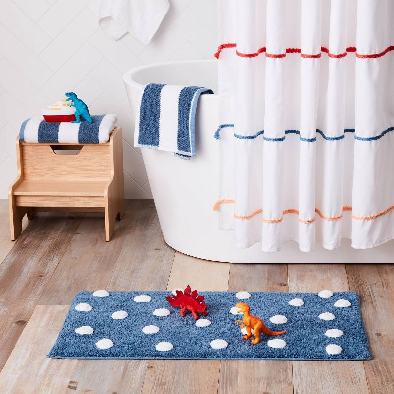 slide 2 of 4, Striped Kids' Bath Towel Navy with SILVADUR™ Antimicrobial Technology - Pillowfort™, 1 ct