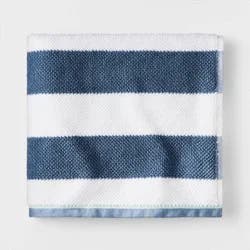 Striped Kids' Bath Towel Navy with SILVADUR™ Antimicrobial Technology - Pillowfort™
