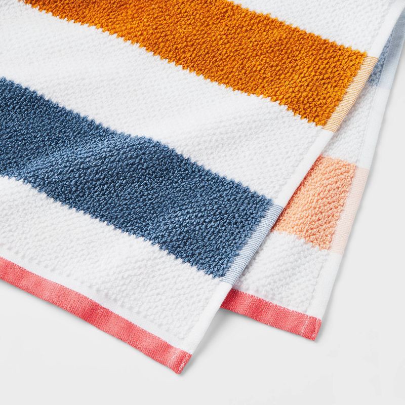 slide 3 of 4, Kids' Striped Hand Towel with SILVADUR™ Antimicrobial Technology - Pillowfort™: Terry Cotton, 26"x15", 1 ct